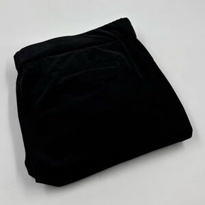 Eileen Fisher Women's Black Elastic Velvet High-Waisted Straight Leg Pants